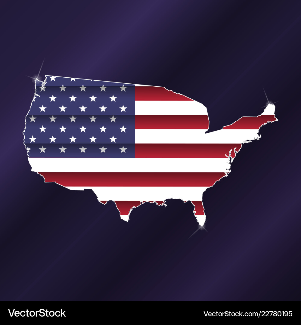 Usa map flag Royalty Free Vector Image - VectorStock