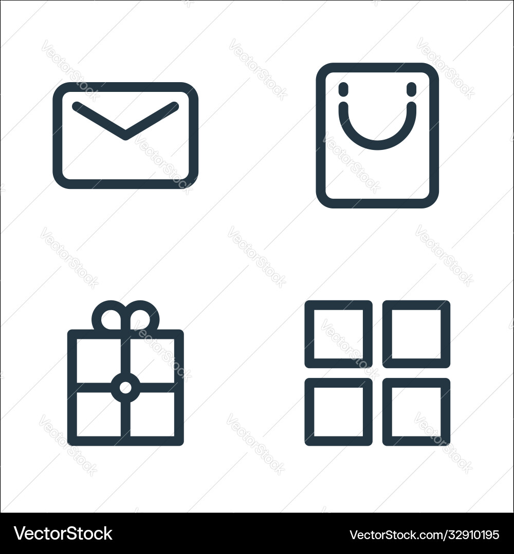 User interface line icons linear set quality User interface line icons linear set quality vector image