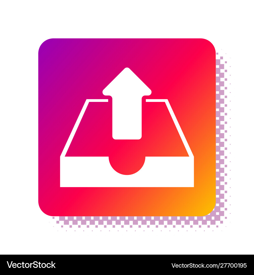 White Upload-Inbox-Symbol isoliert auf White Upload-Inbox-Symbol isoliert auf vektorbild