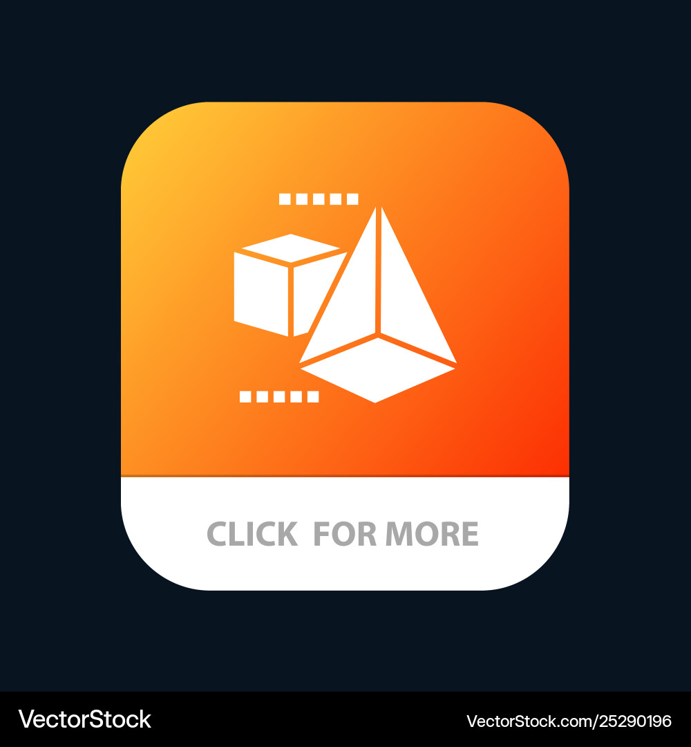 3dmodel 3d box triangle mobile app icon design vector image