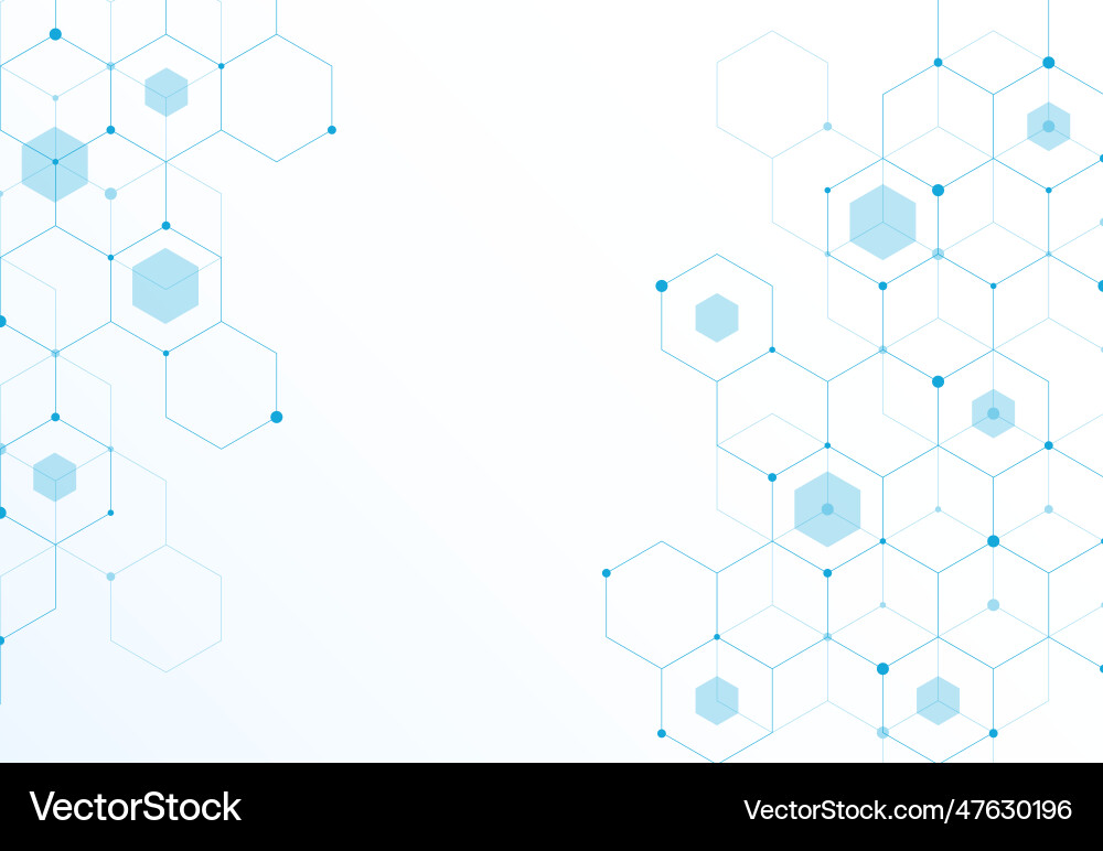 Abstract hexagonal molecular structures vector image