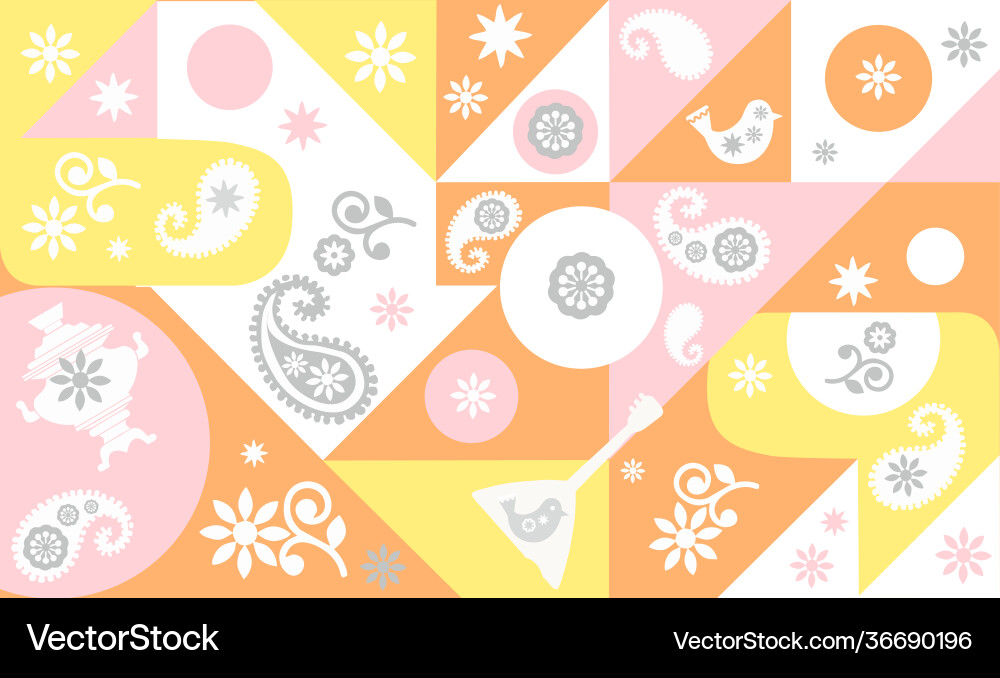 Abstraction from different geometric shapes Vector Image