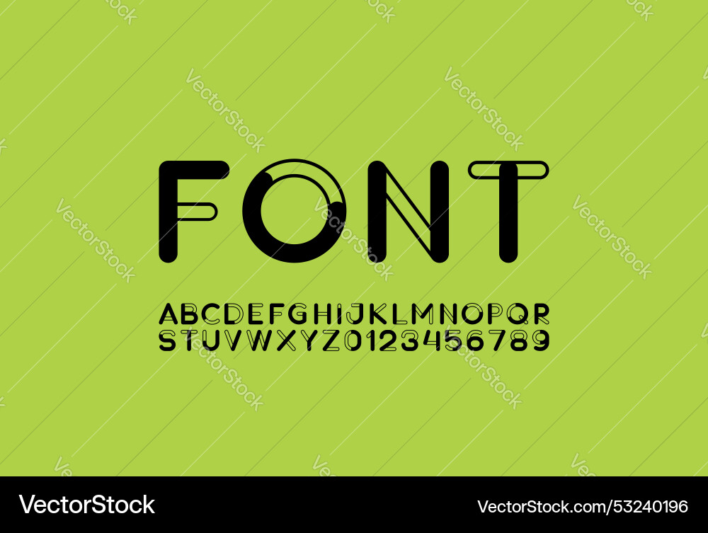 Alphabet simple decorative font Vector Image