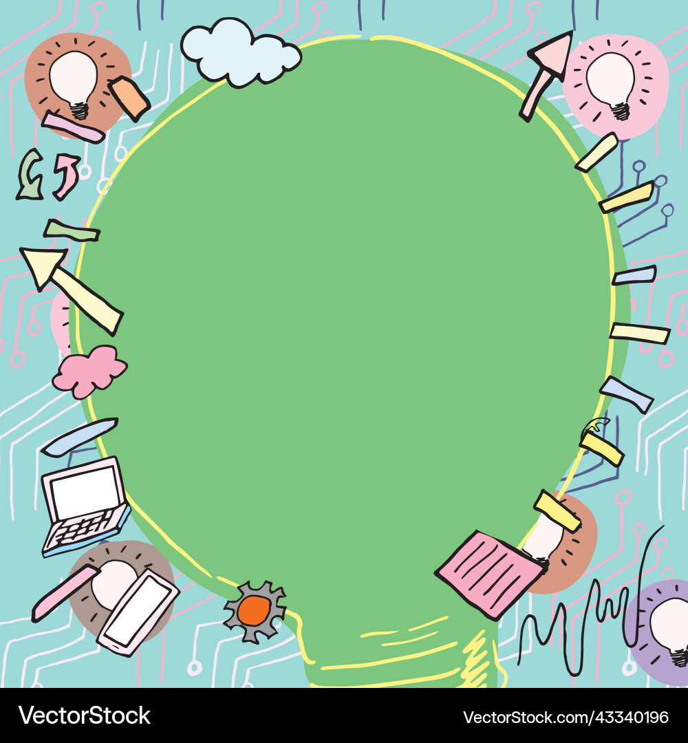 Big lightbulb drawing with important messages Big lightbulb drawing with important messages vector image