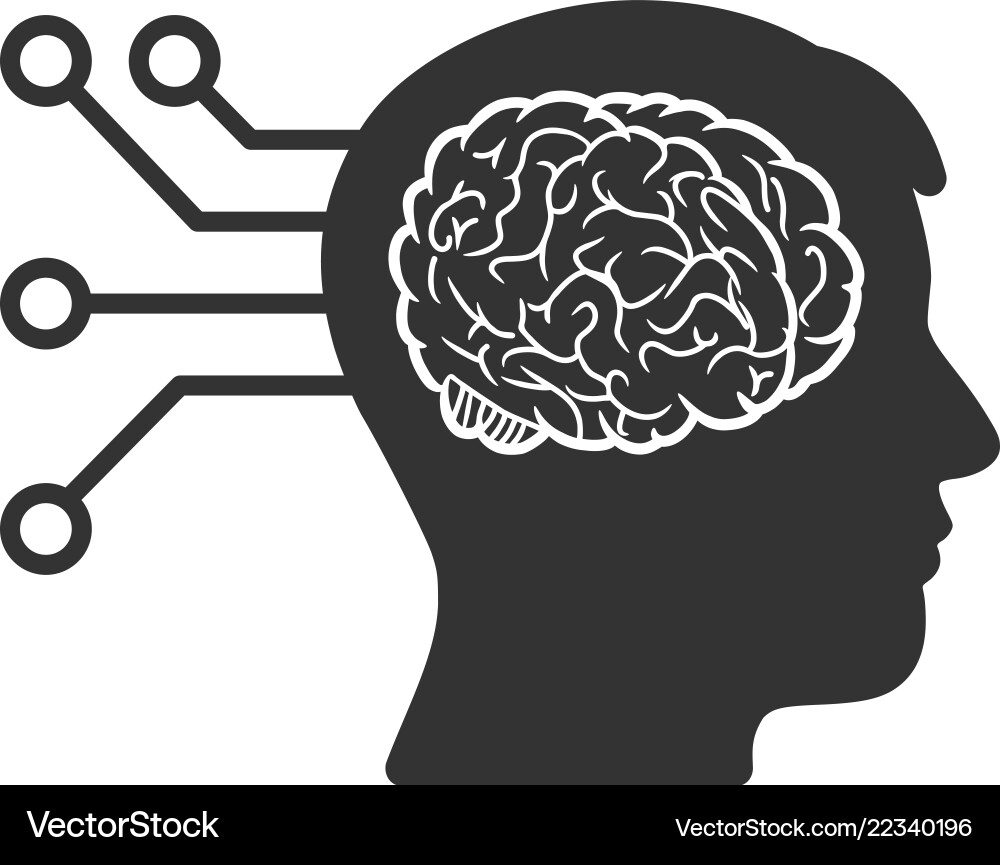 Brain computer connection icon Brain computer connection icon vector image