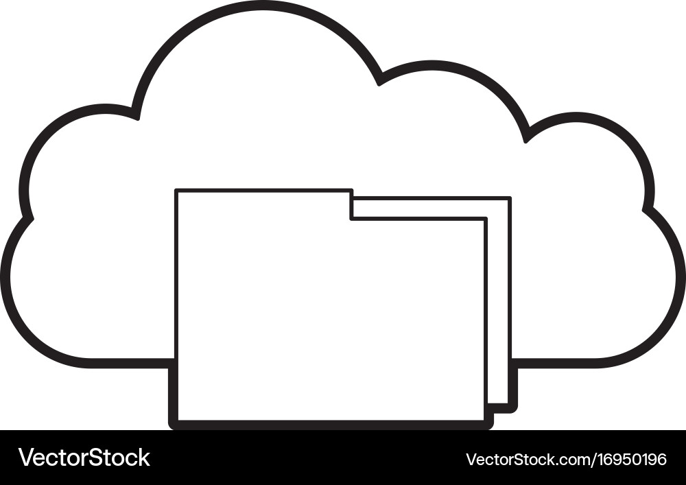 Cloud computing with folder vector image