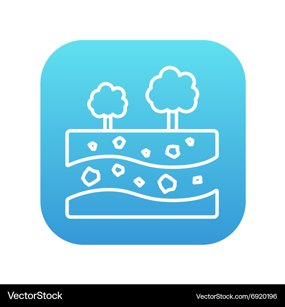 Cut of soil with different layers and trees on top Vector Image