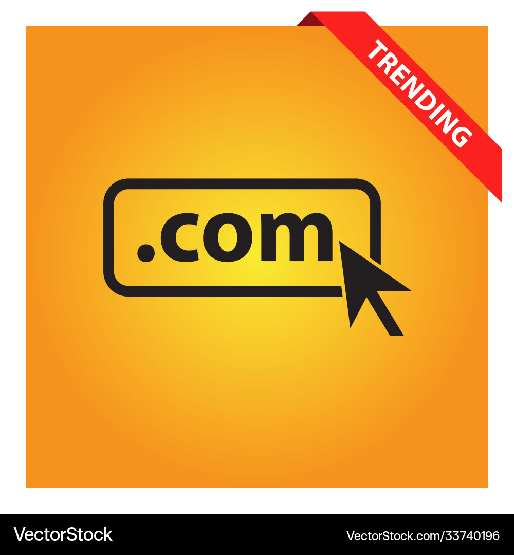 Domain com icon Domain com icon Vector Image