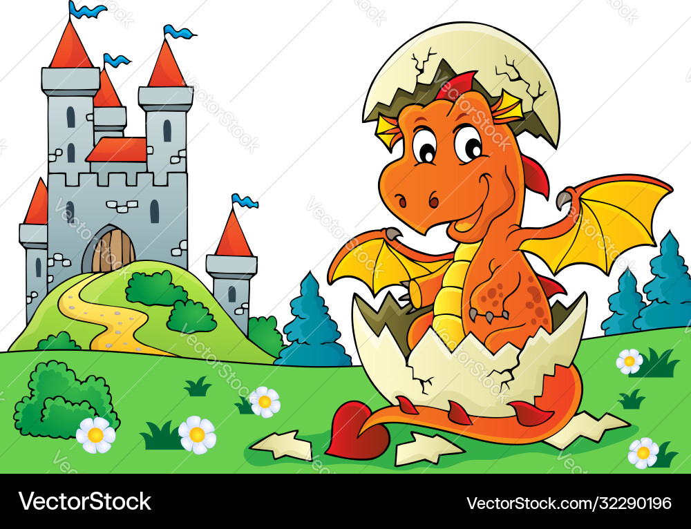 Dragon hatching from egg image 8 Vector Image