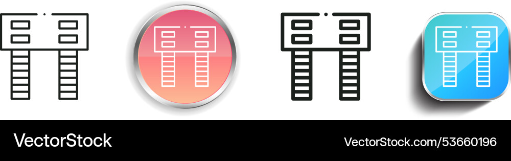 Dynamometer icon thin linear regular and button vector image