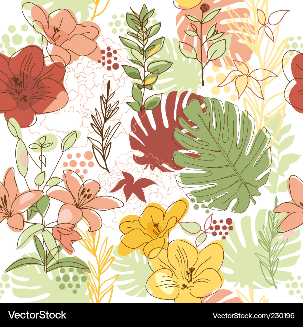 Floral Botanical Pattern Vector Image