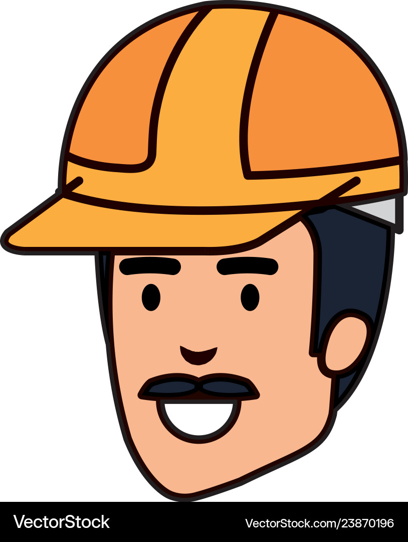 Head builder constructor with helmet Head builder constructor with helmet Vector Image
