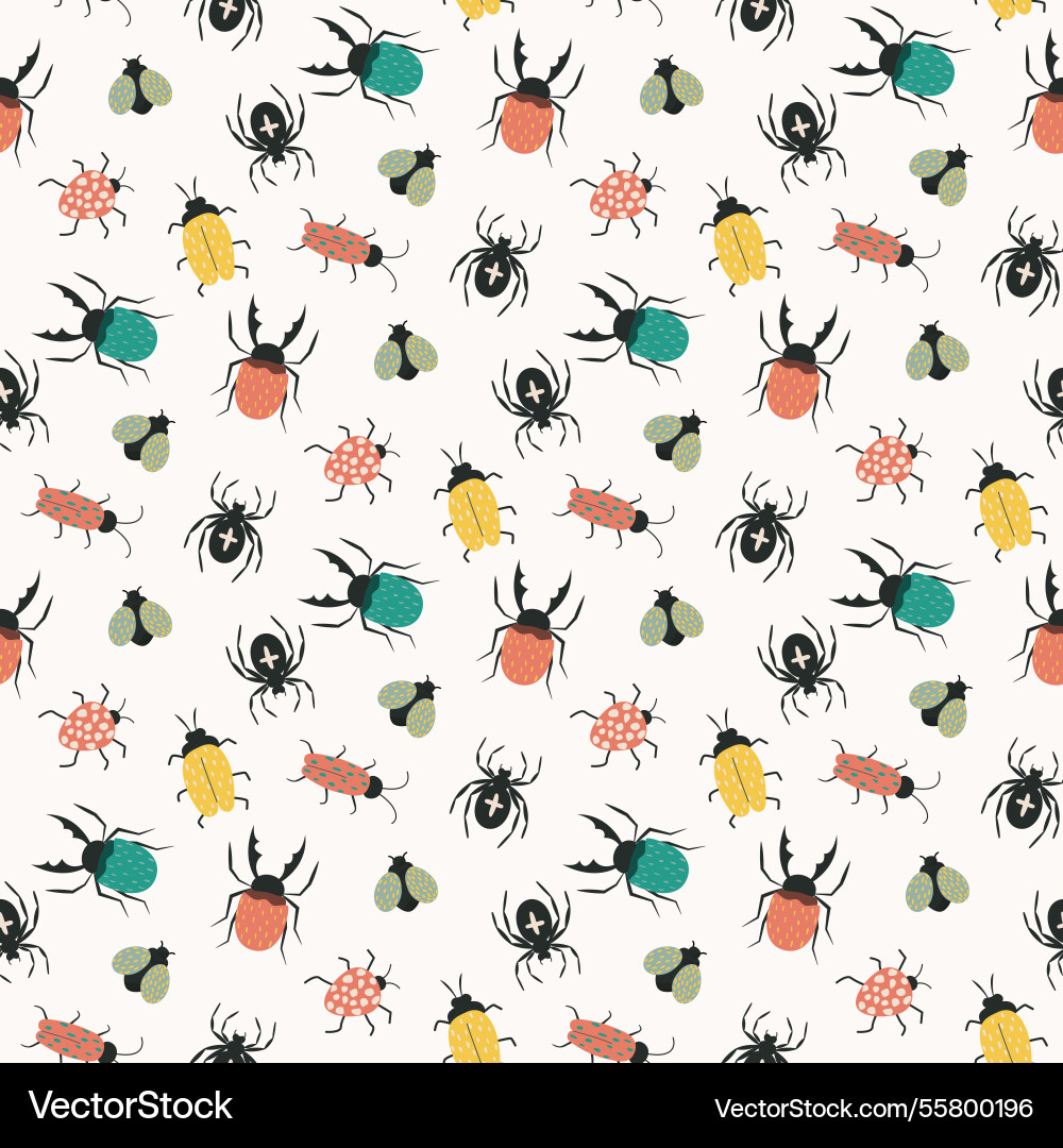 Insect seamless pattern Royalty Free Vector Image