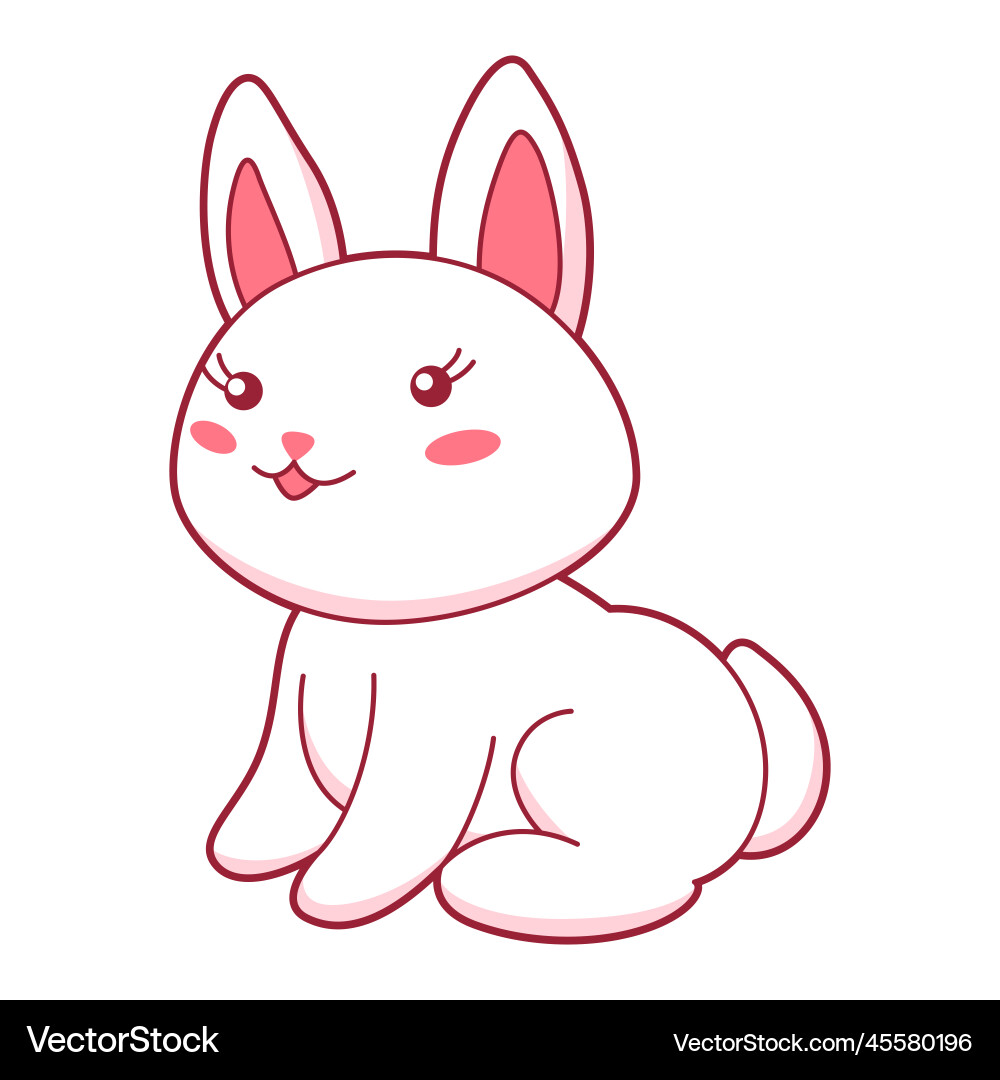 Kawaii cute of little bunny funny Kawaii cute of little bunny funny vector image