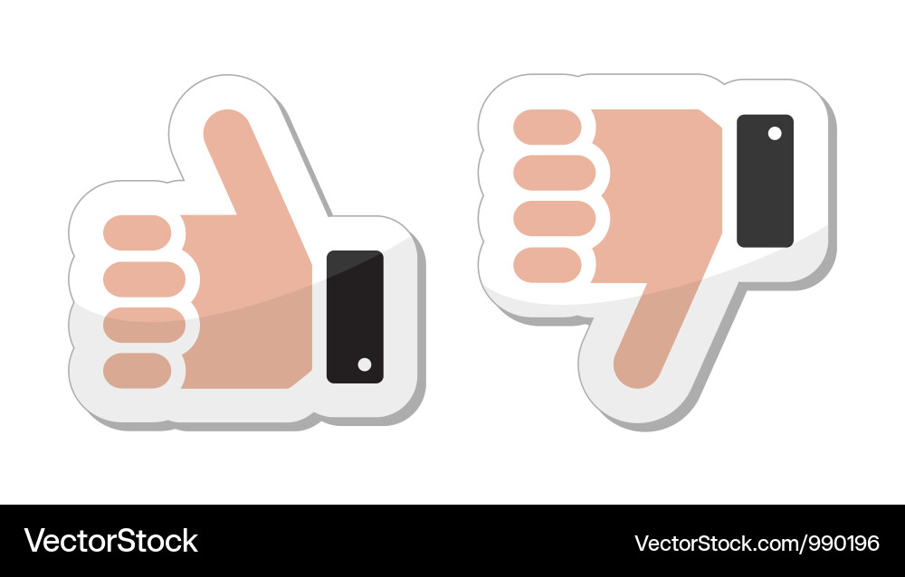 Like it unlike buttons labels Vector Image