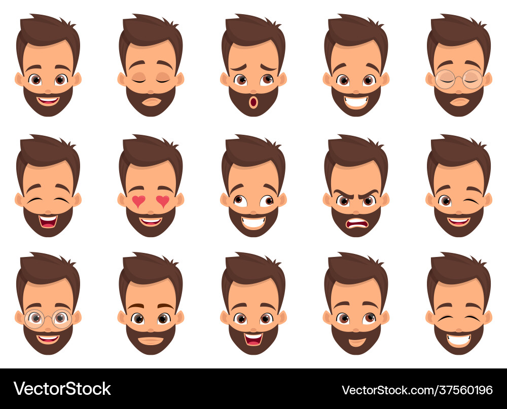 Man face expression design isolated on white Man face expression design isolated on white vector image