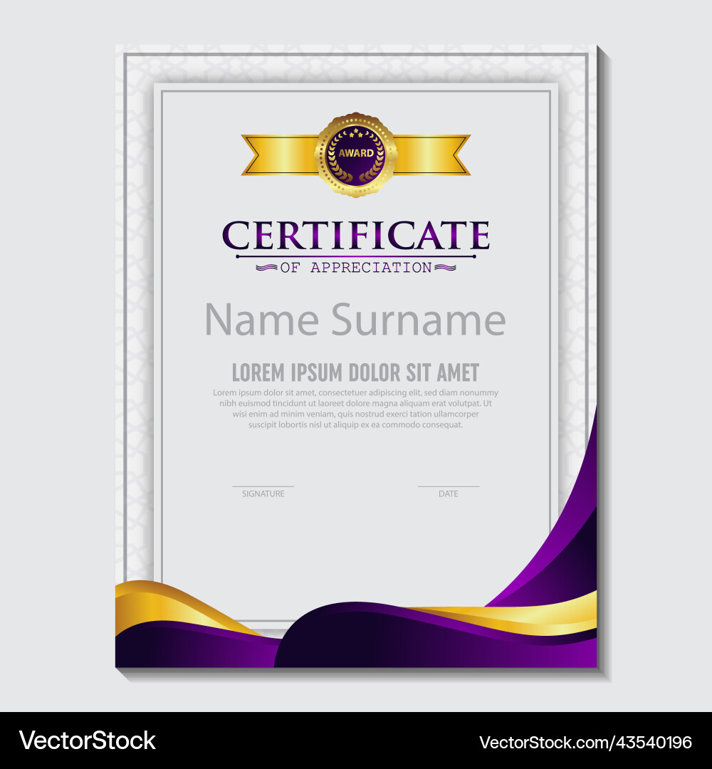 Modern design certificate layout concept simple Modern design certificate layout concept simple Vector Image