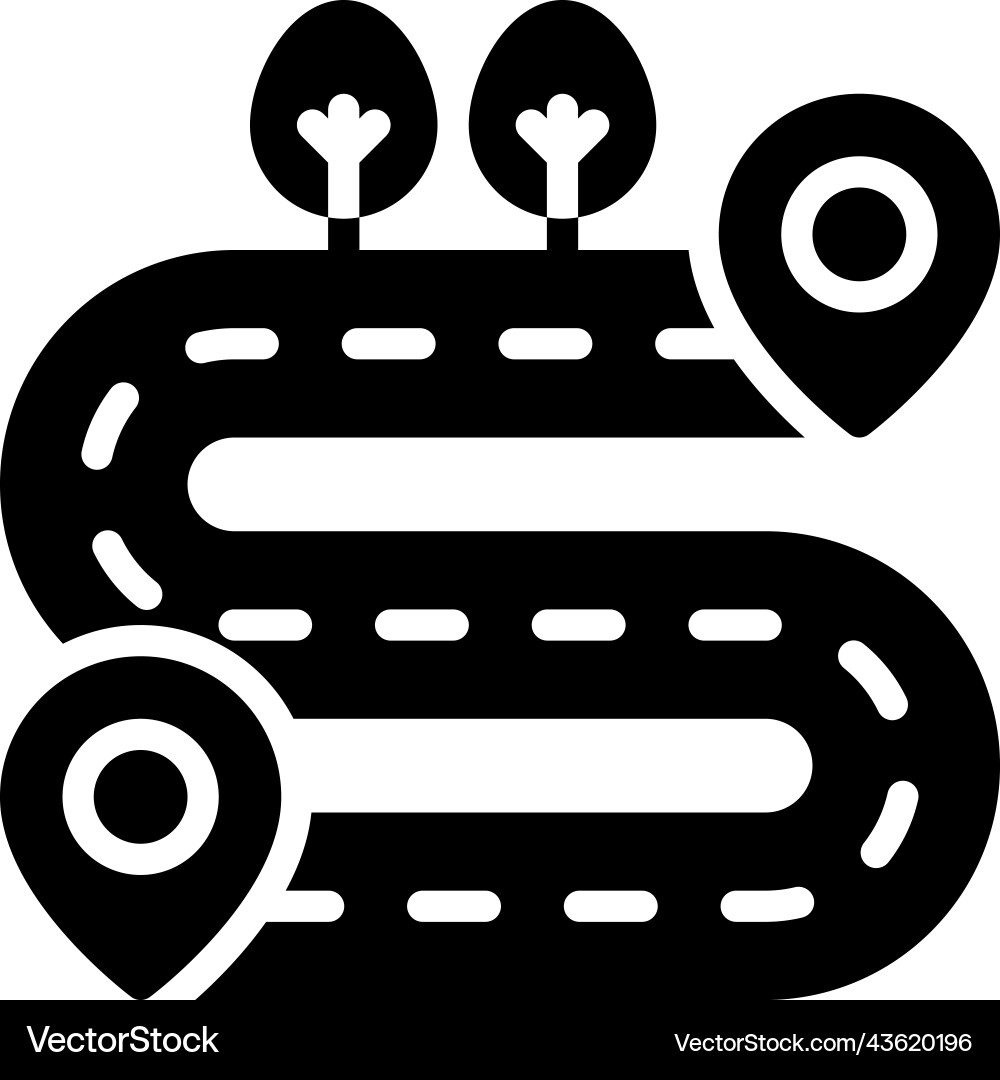 Road Route Map Navigation Icon Vector Image