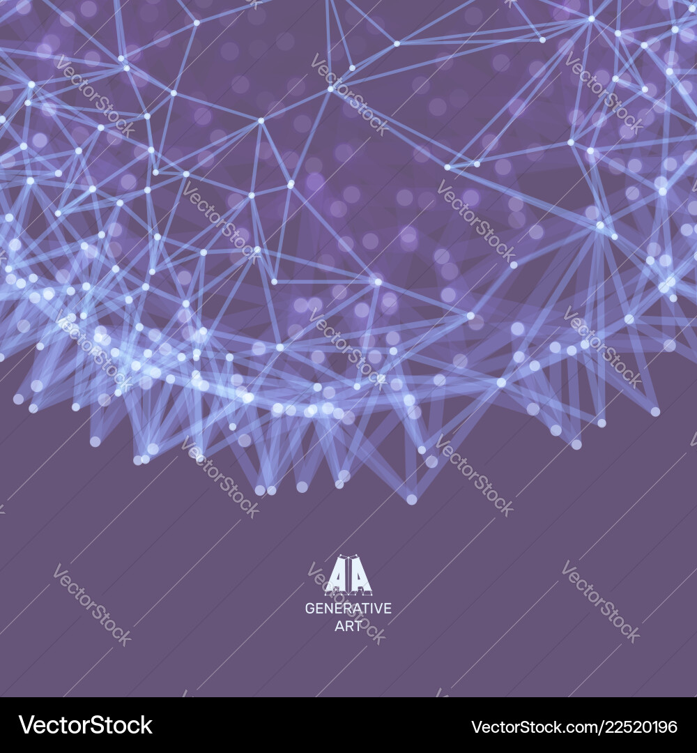 Scientific with connected lines and dots luminous Scientific with connected lines and dots luminous Vector Image