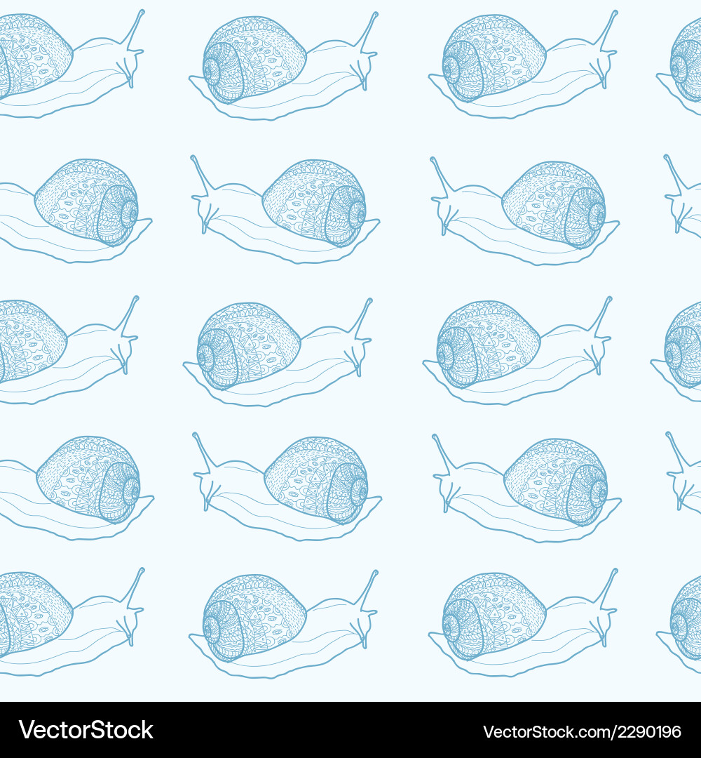Seamless pattern with snails vector image