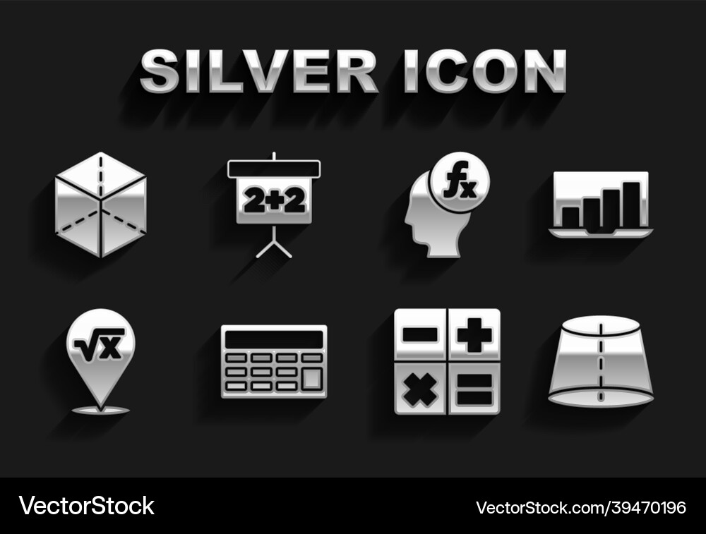 Set calculator laptop with graph chart geometric Set calculator laptop with graph chart geometric vector image