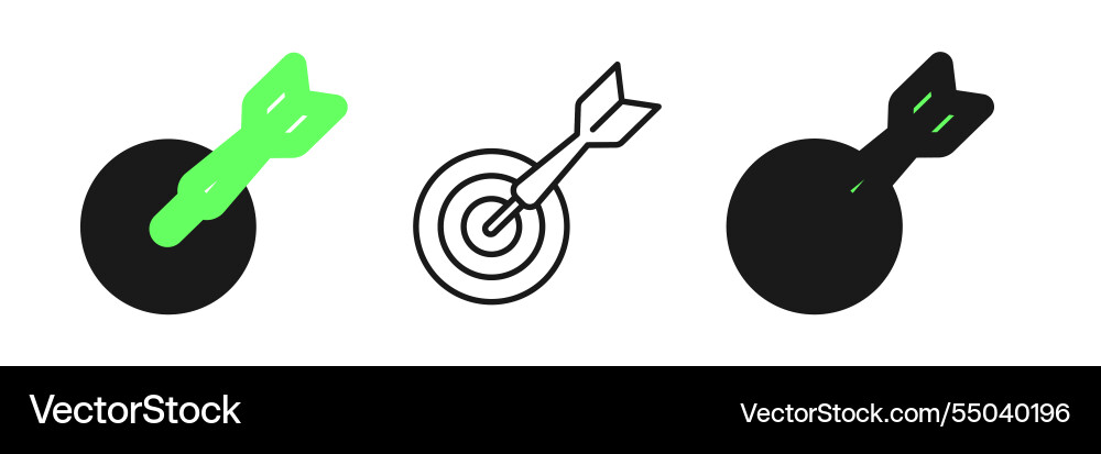 Set line classic dart board and arrow icon Set line classic dart board and arrow icon vector image