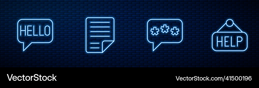 Set line speech bubble chat hello in different vector image