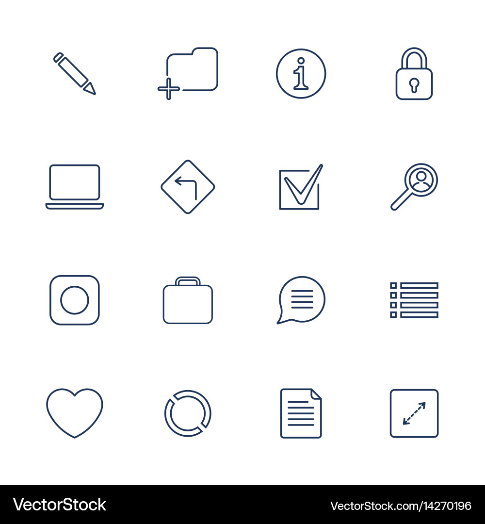 Set of 16 icons for software application vector image