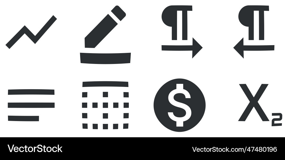 Set of 8 icons editor line collection Set of 8 icons editor line collection Vector Image