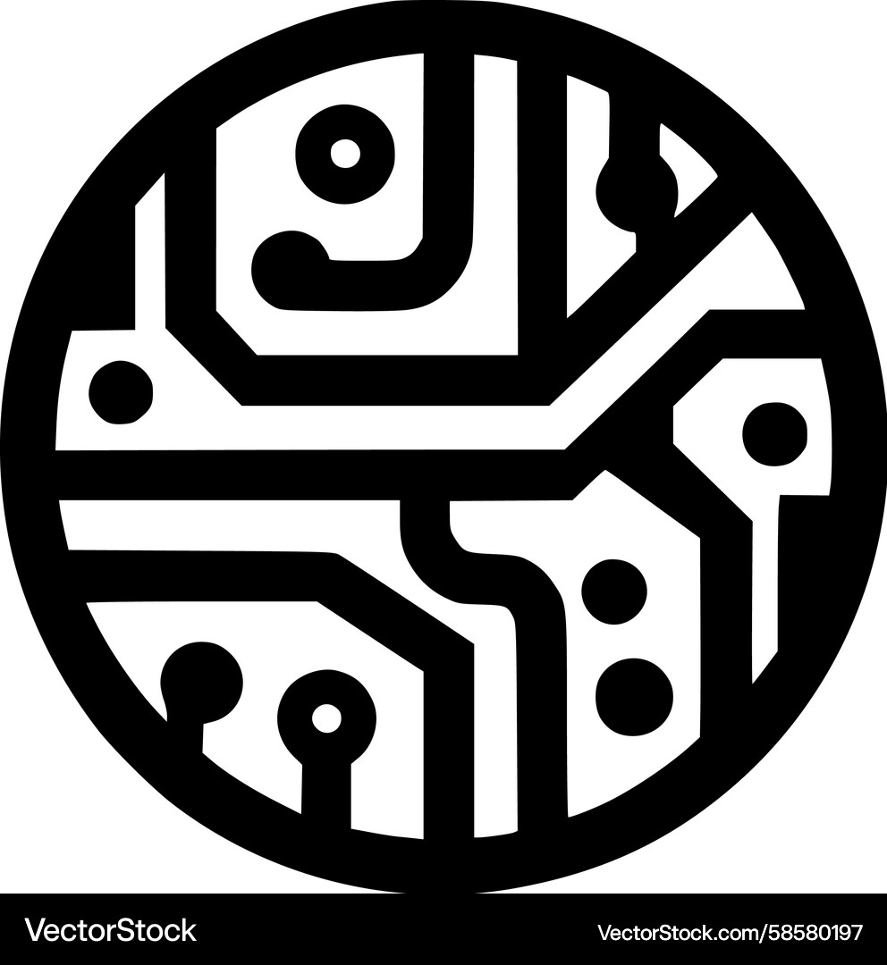 Abstract Circuit Network Symbol Vector Image