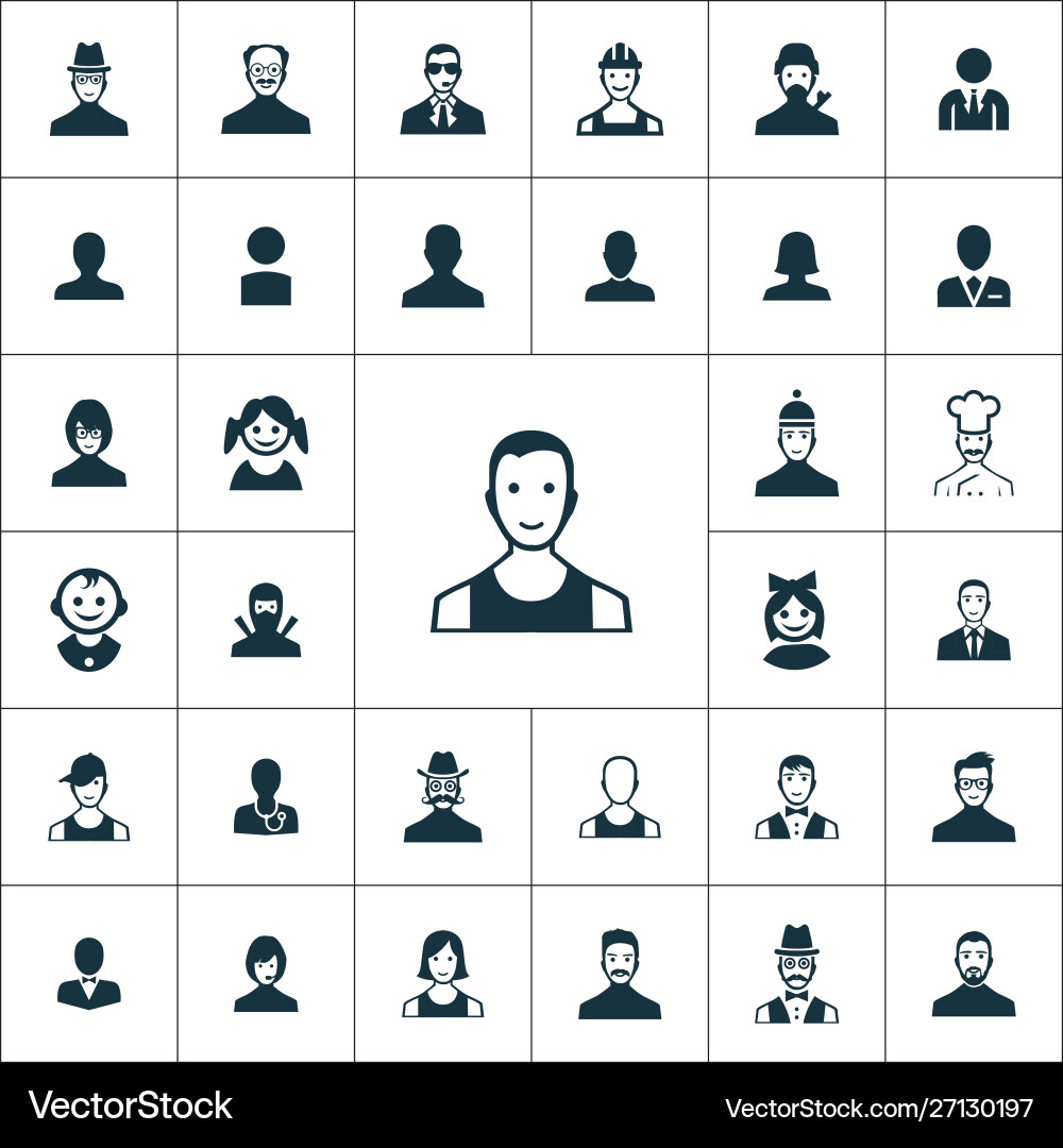 Avatar icons universal set for web and ui vector image