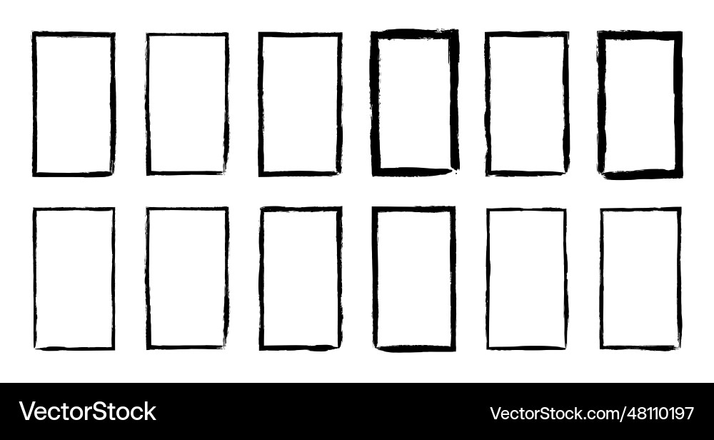 Black Brush Stroke Frames Vector Image