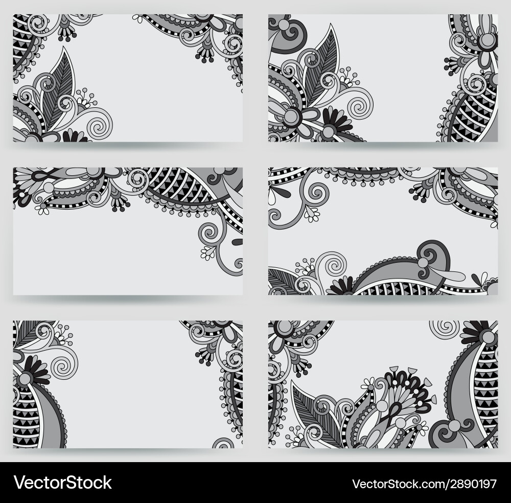 Collection of colorful floral ornamental business Vector Image