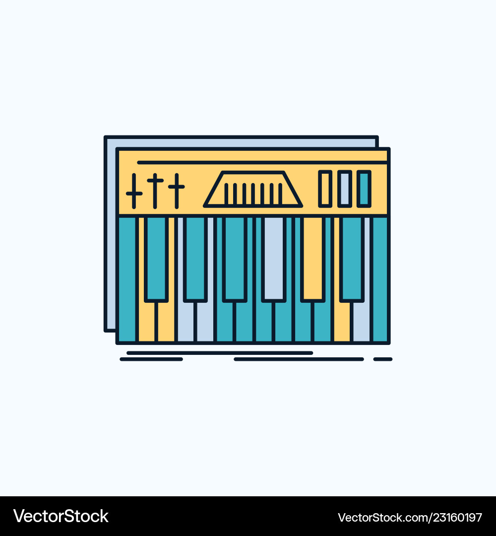 Controller keyboard keys midi sound flat icon Controller keyboard keys midi sound flat icon Vector Image