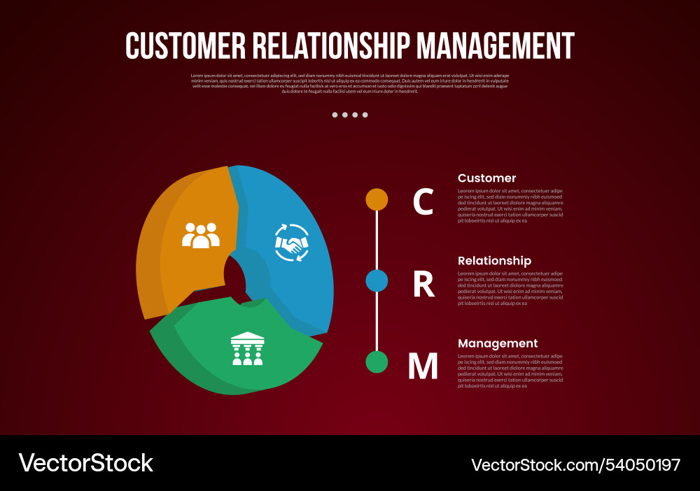 Crm infographic template with cycle circular 3d Crm infographic template with cycle circular 3d vector image