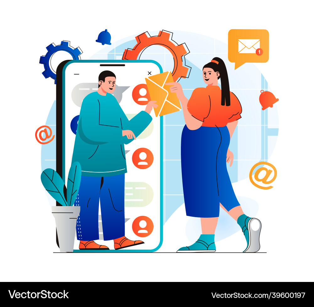 E-Mail-Service-Konzept im modernen flachen Design E-Mail-Service-Konzept im modernen flachen Design vektorbild