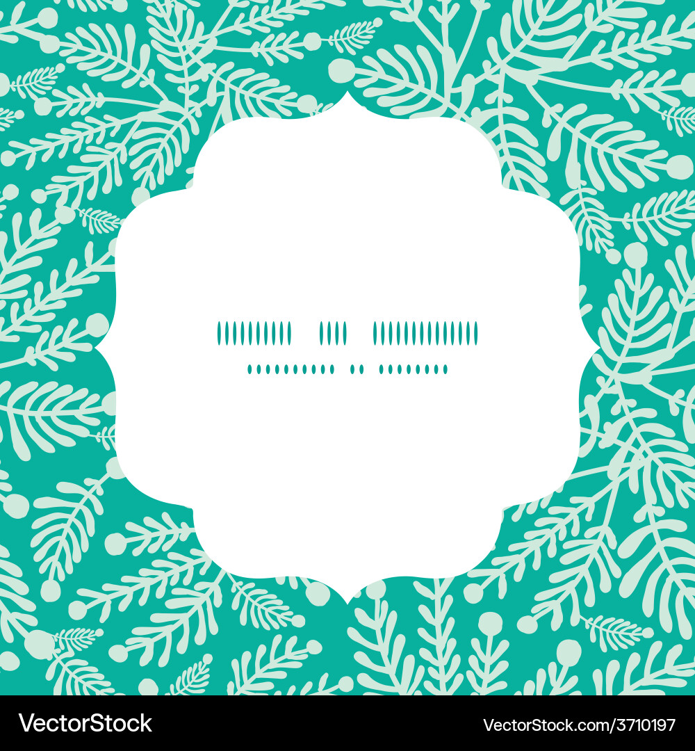 Emerald green plants circle frame seamless Vector Image