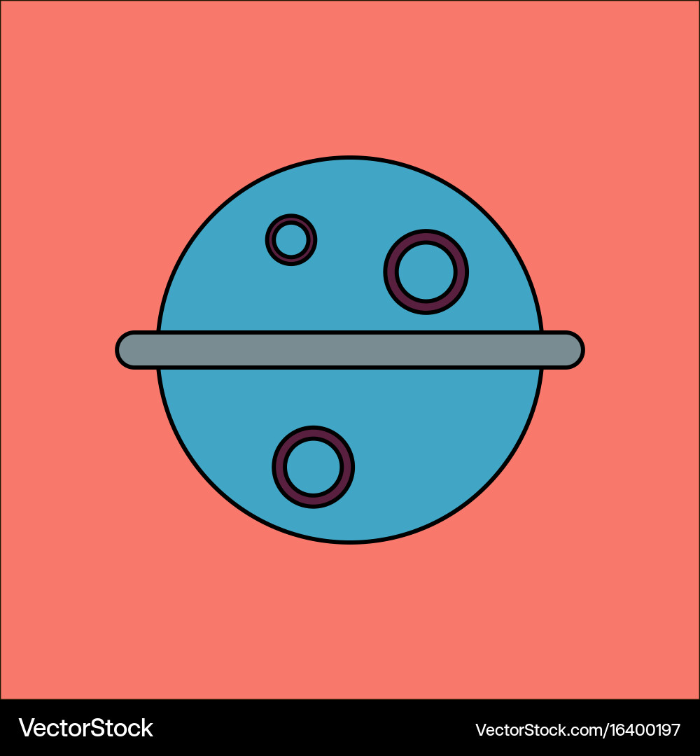 Flat icon design collection space planet Vector Image