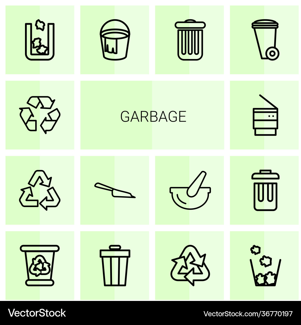 Garbage icons vector image