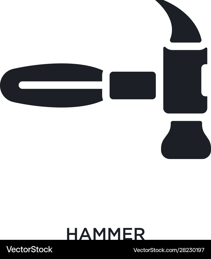 Hammer isolated icon simple element from vector image