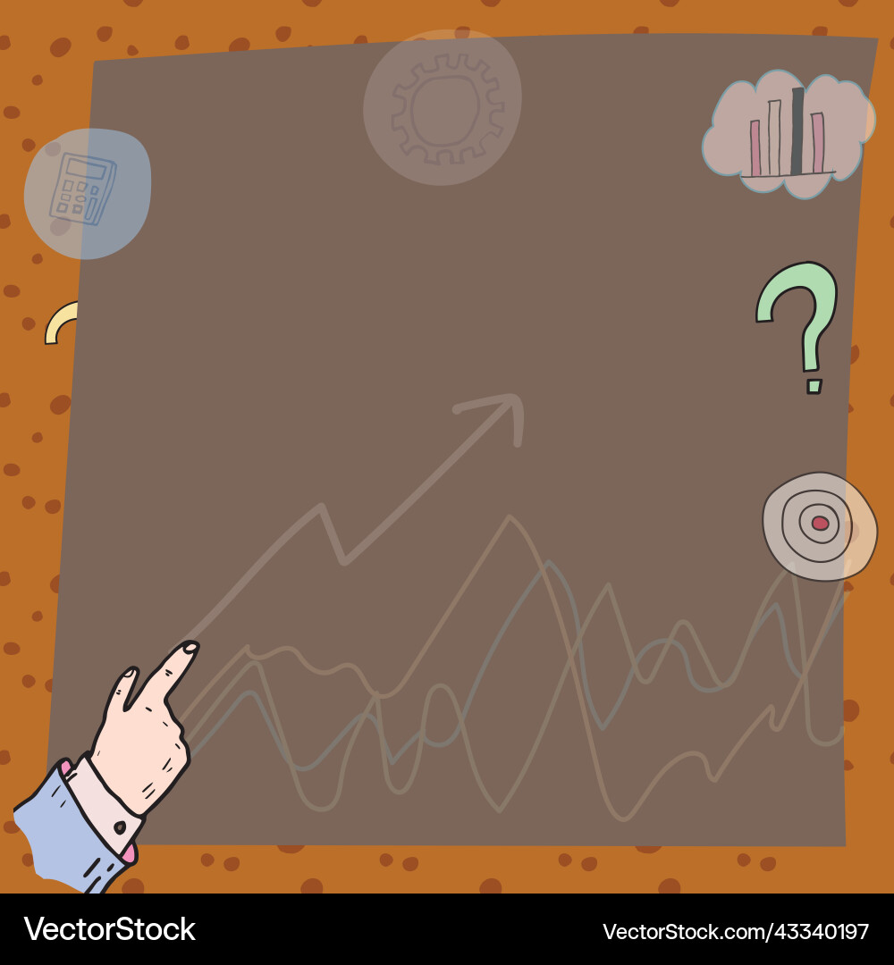 Hand pointing on important messages with arrows Hand pointing on important messages with arrows Vector Image
