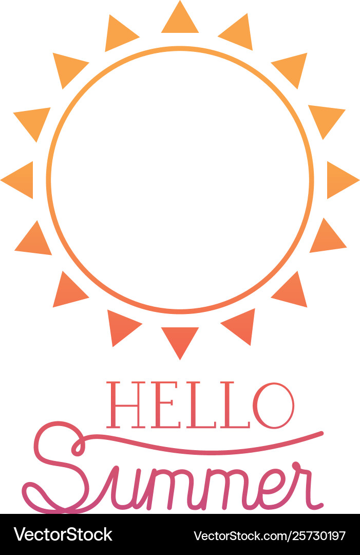 Hello summer label with colorful image Vector Image