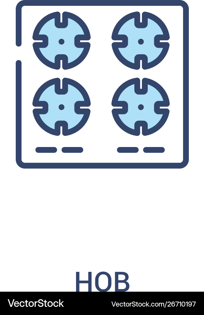 Hob concept 2 colored icon simple line element Hob concept 2 colored icon simple line element Vector Image