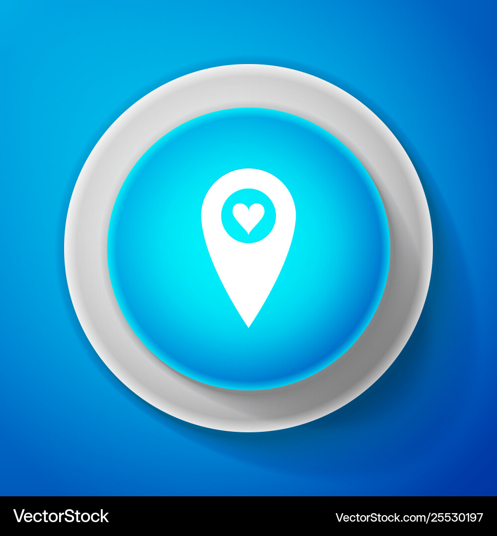 Map pointer with heart icon isolated on blue Map pointer with heart icon isolated on blue vector image