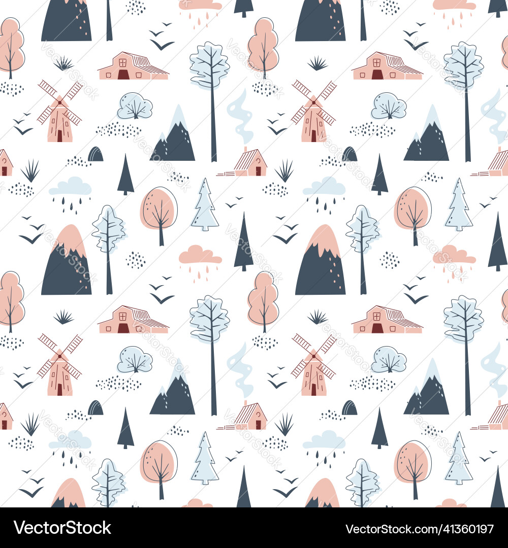Minimalistic seamless pattern with mountains Minimalistic seamless pattern with mountains vector image