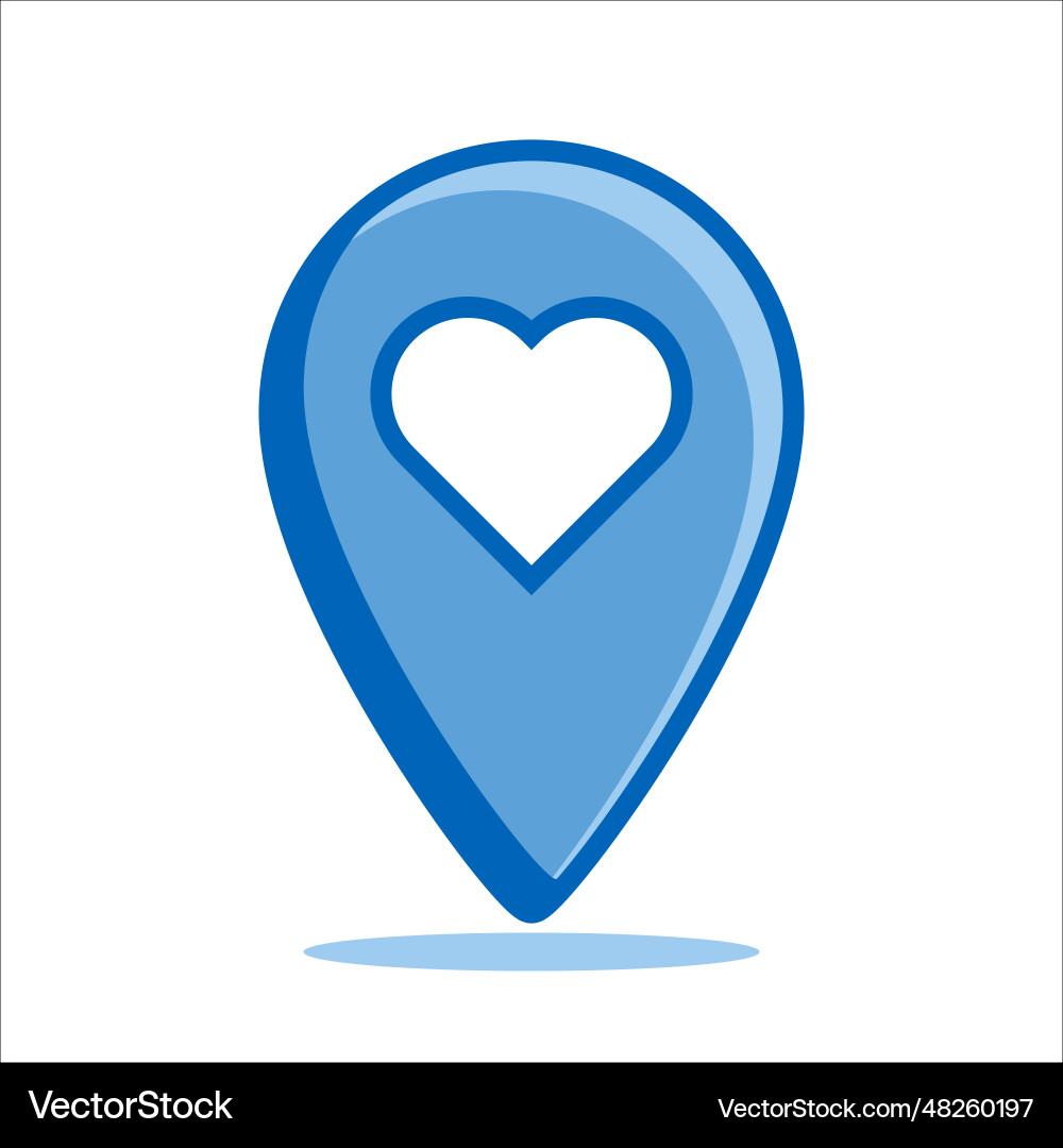 Navigation point with a heart inside in romantic Vector Image