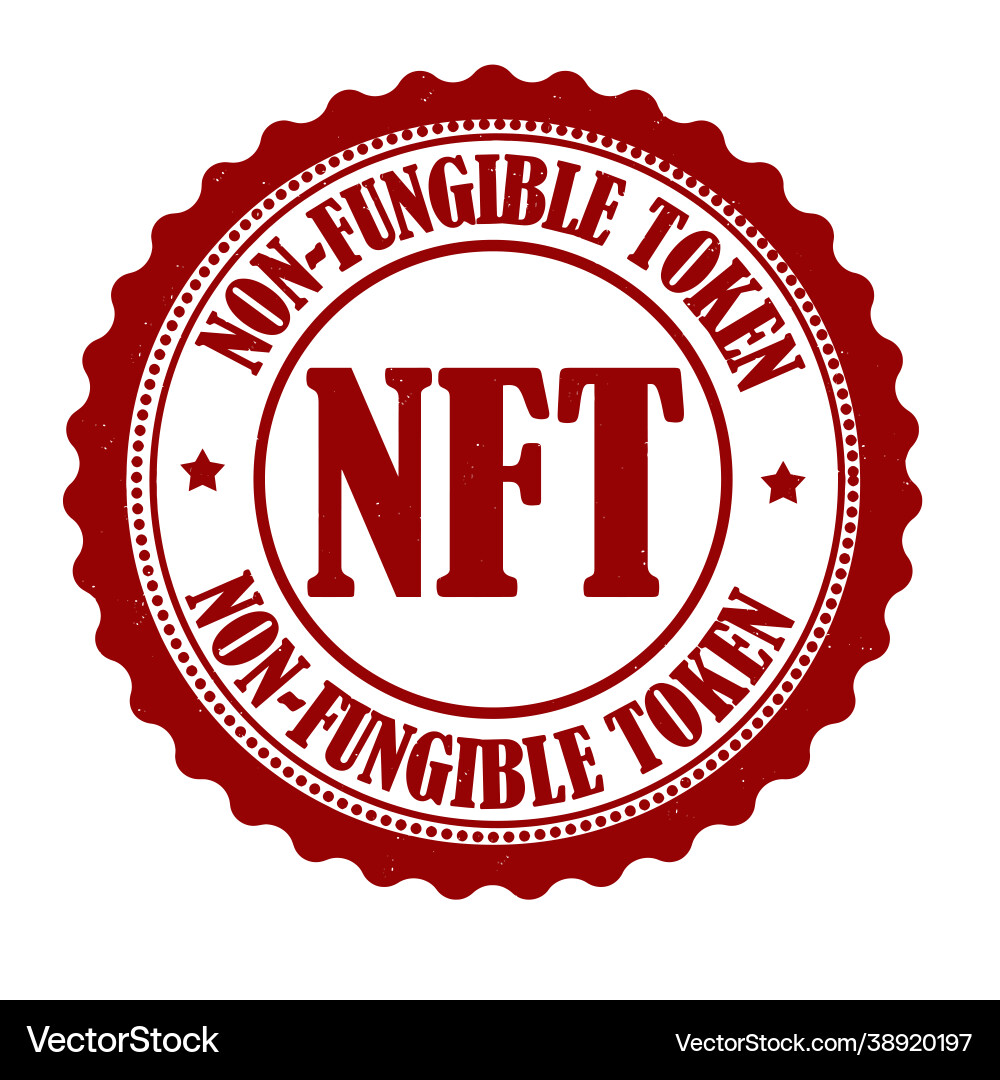Nft non-fungible token label or stamp Nft non-fungible token label or stamp vector image