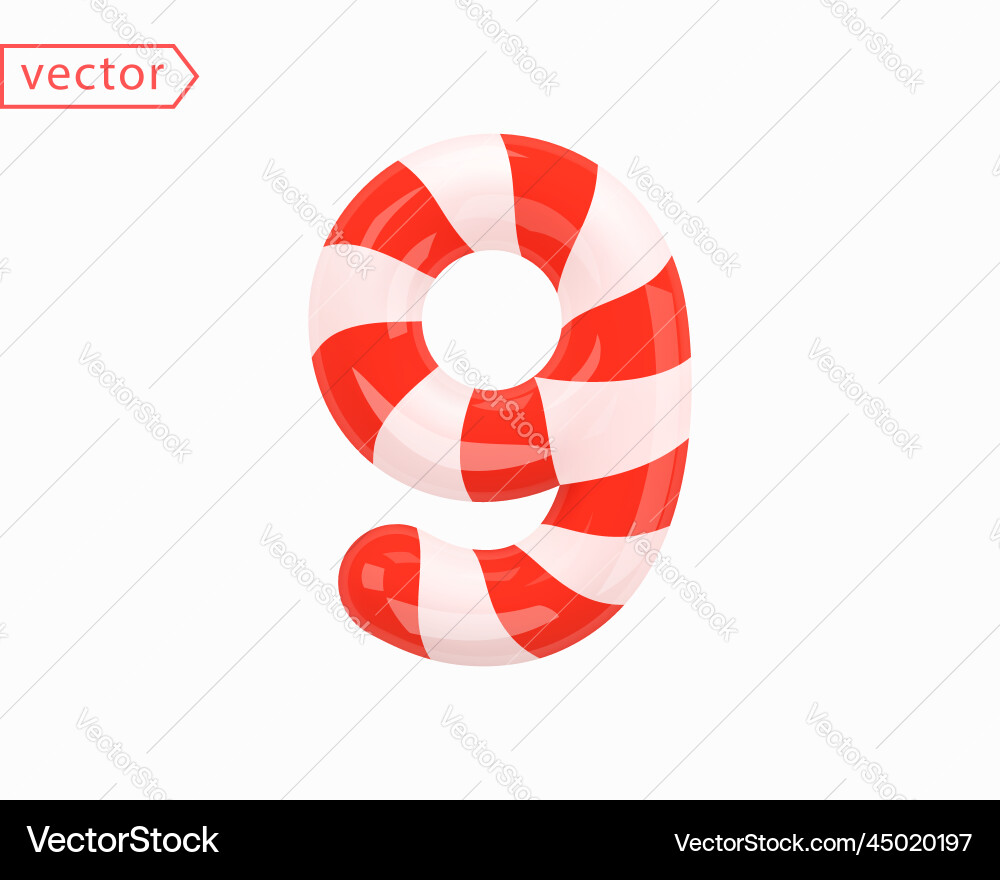Number 9 nine sign white intertwined Number 9 nine sign white intertwined vector image