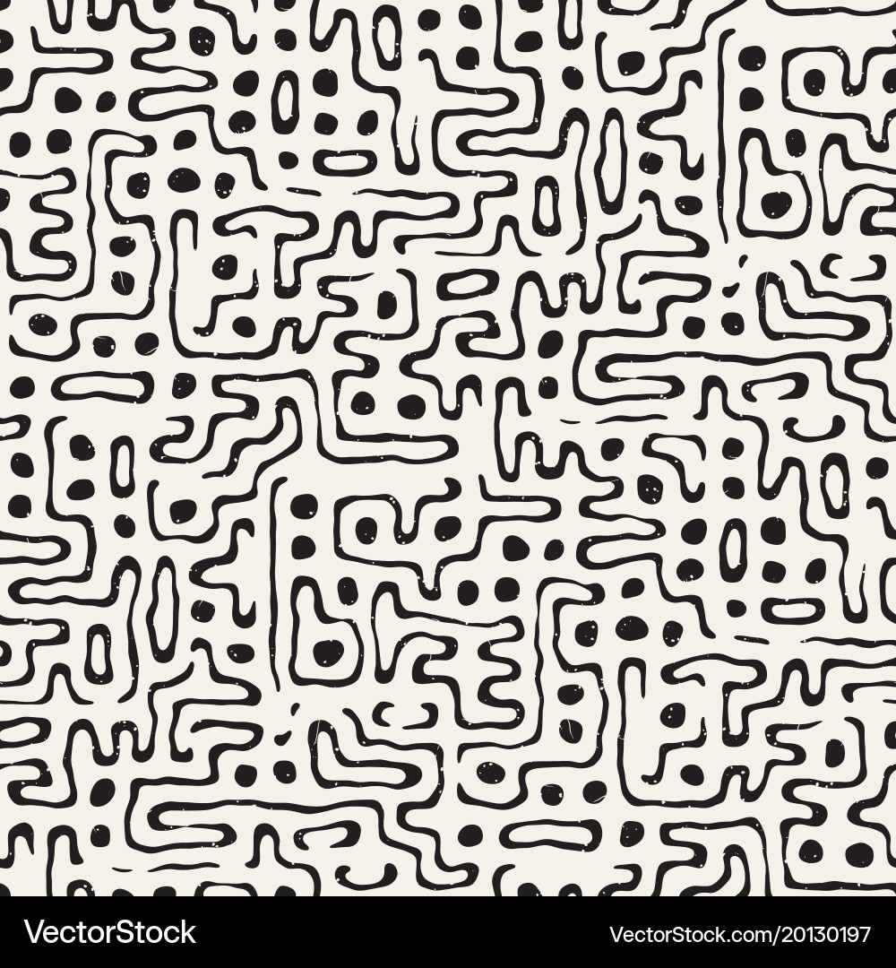 Seamless pattern with maze lines monochrome Vector Image