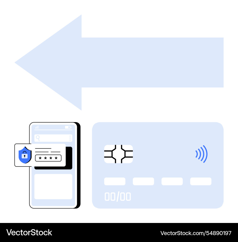 Secure online payment process with mobile Secure online payment process with mobile vector image